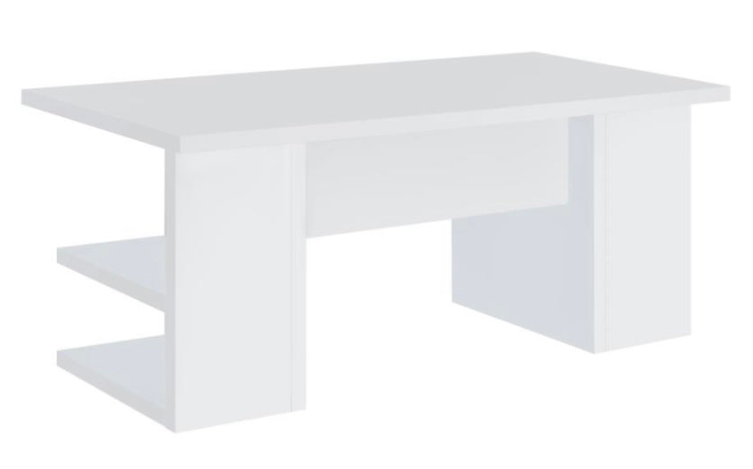 Alice Writing Desk White with Open Shelves 801455