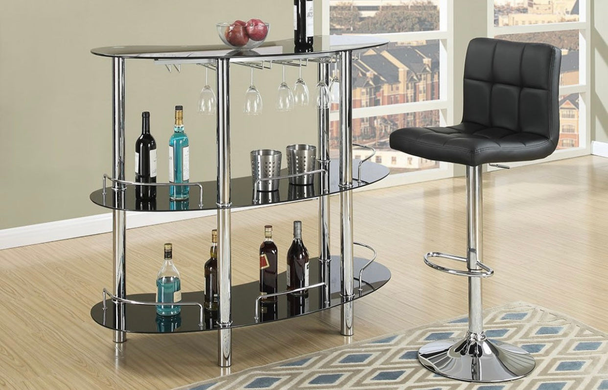 Bar Stand Glass Black F2053
