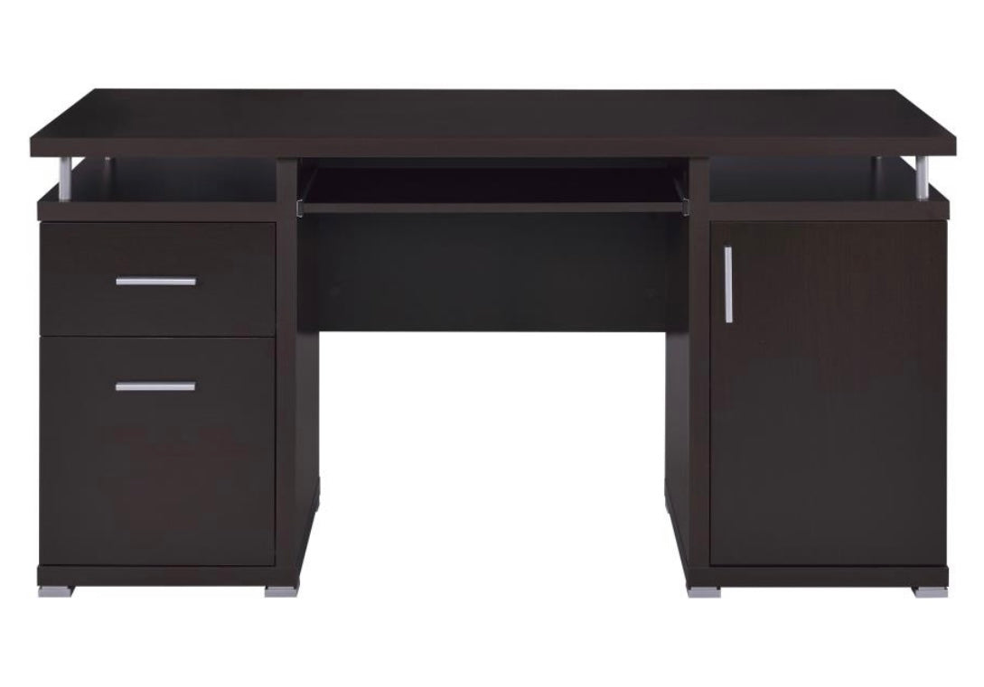 Tracy 2-drawer Computer Desk Cappuccino 800107