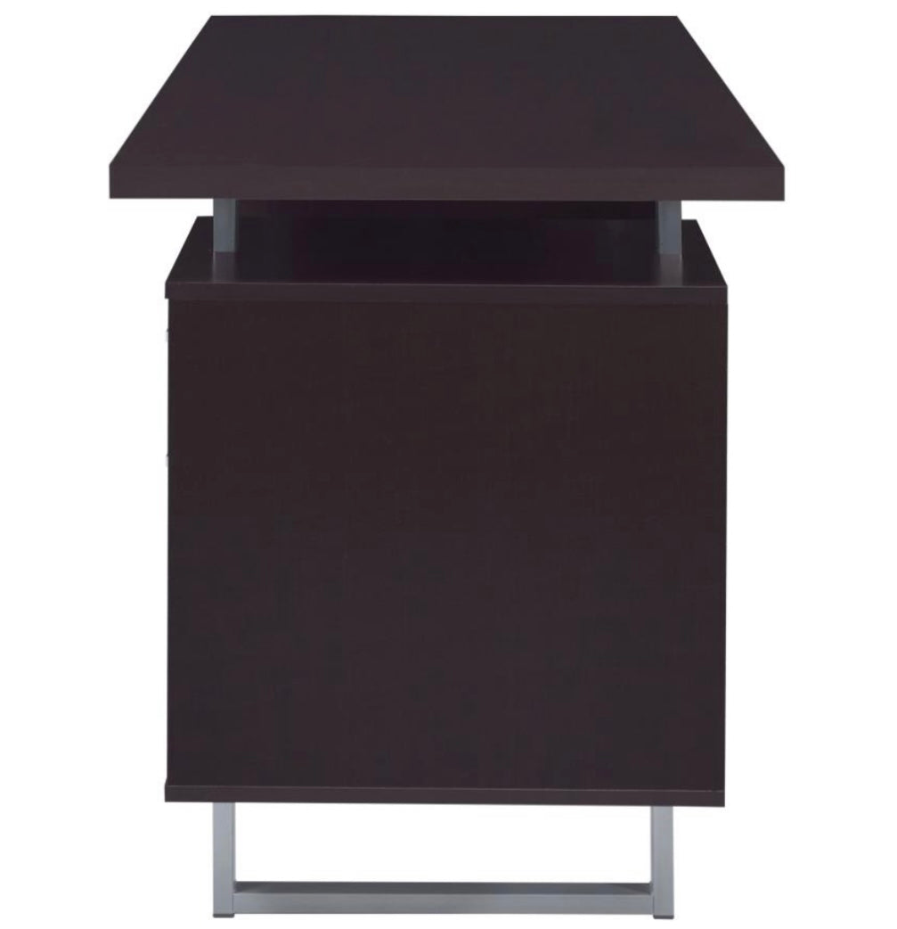 Lawtey Rectangular Storage Office Desk Cappuccino 801521