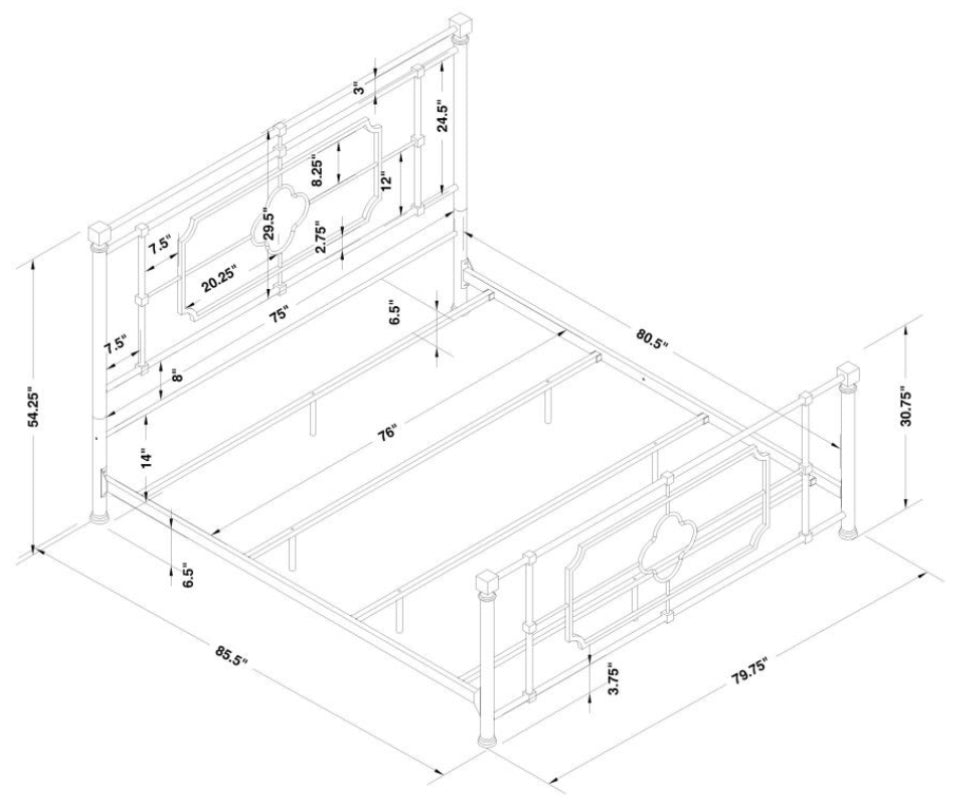 Paskay Metal King Bed 305766KE