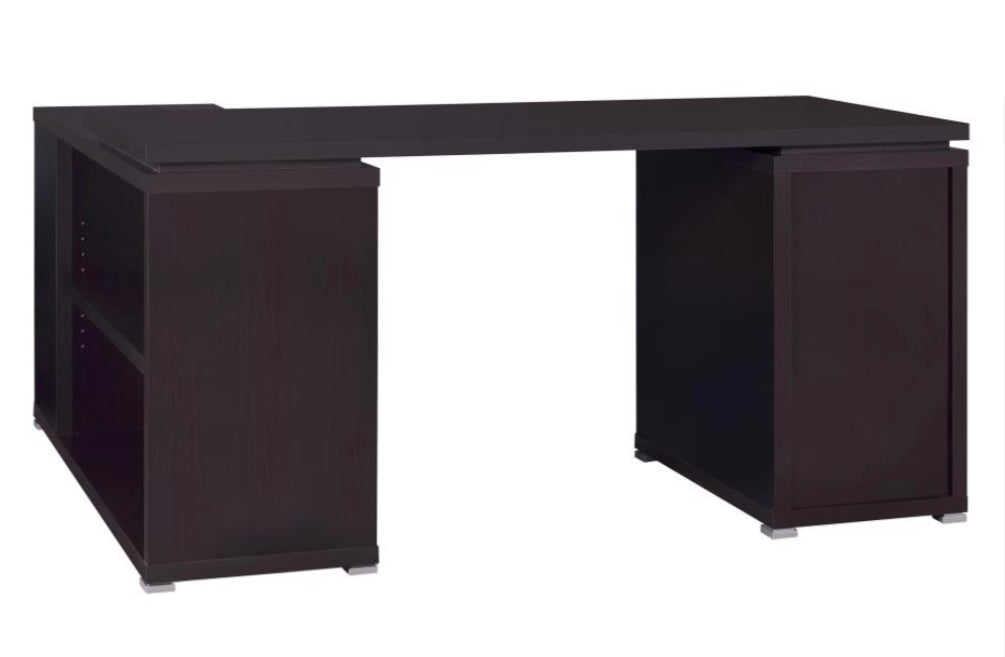Yvette L-shape Office Desk Cappuccino 800517