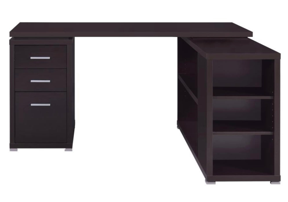 Yvette L-shape Office Desk Cappuccino 800517
