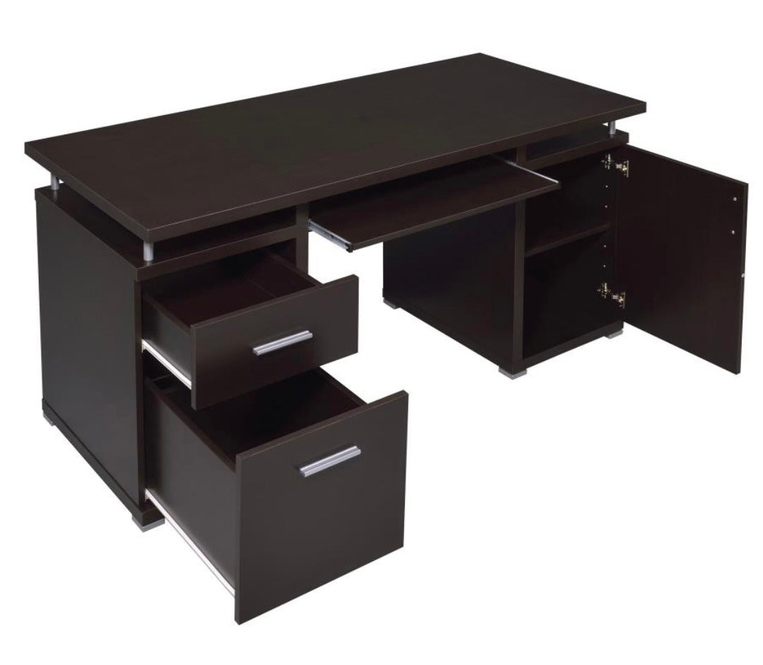 Tracy 2-drawer Computer Desk Cappuccino 800107