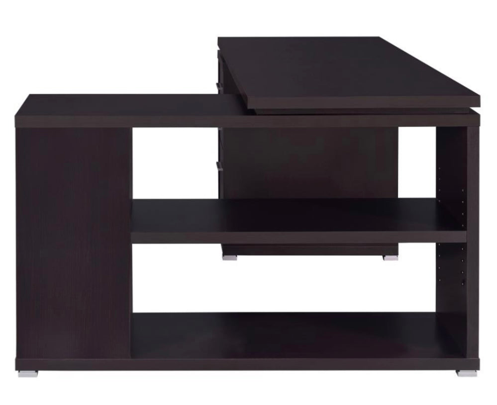 Yvette L-shape Office Desk Cappuccino 800517