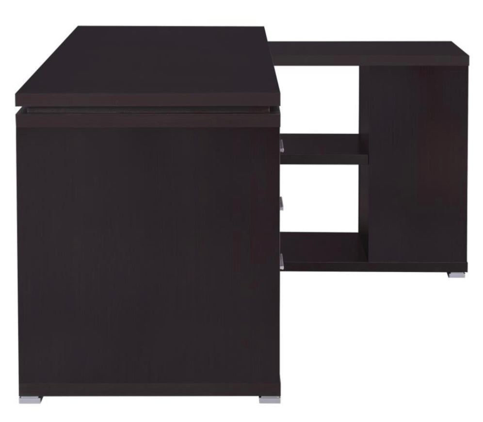 Yvette L-shape Office Desk Cappuccino 800517