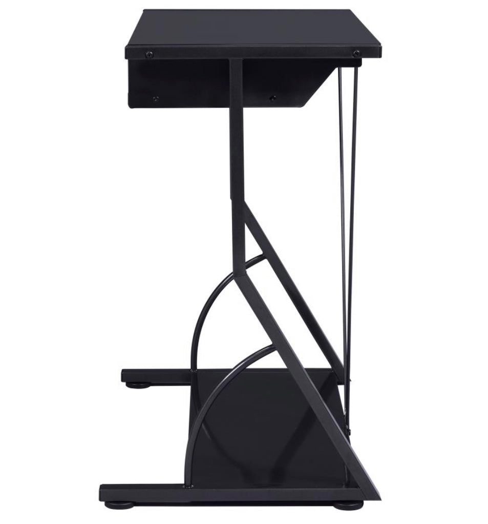 Alastair Computer Desk with Keyboard Tray Black 800217