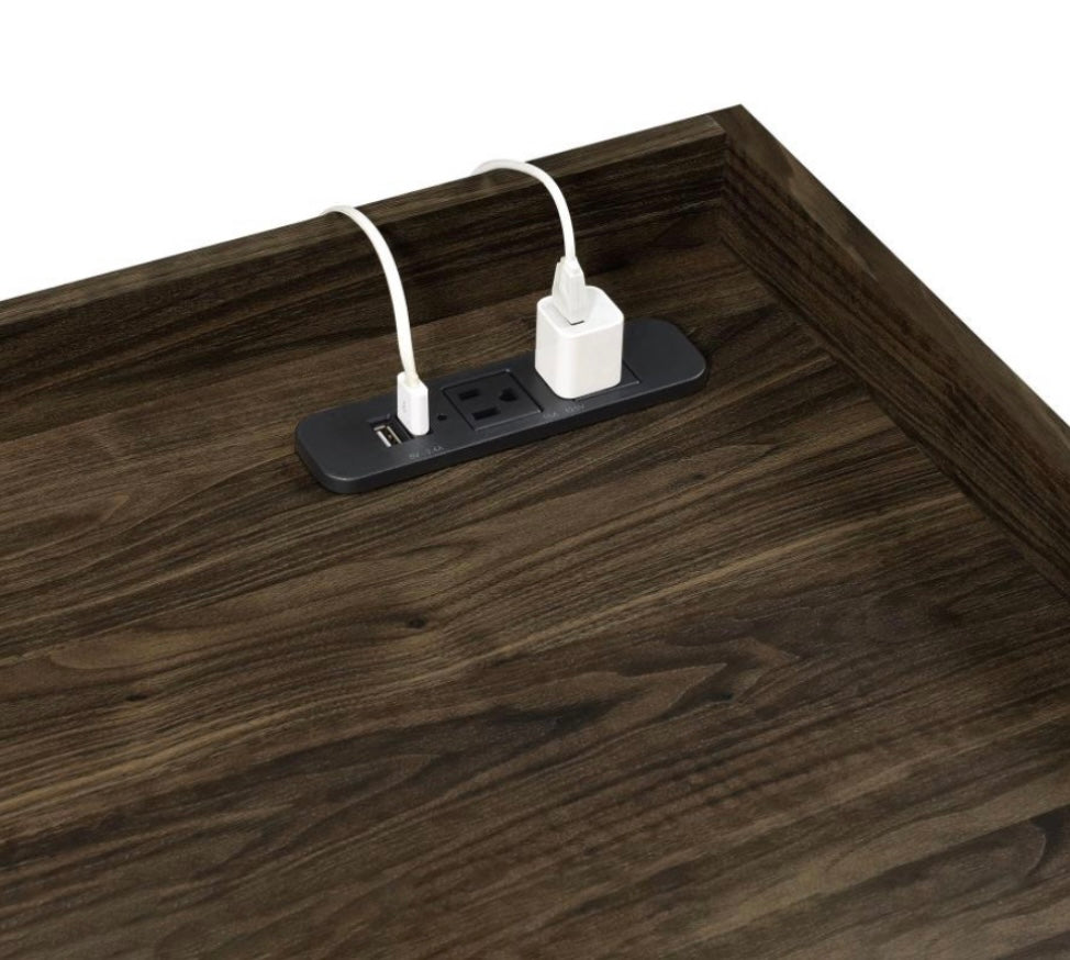 Angelica 3-drawer Writing Desk Walnut and Chrome 801492