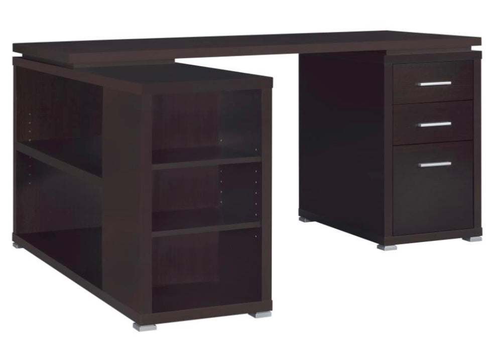 Yvette L-shape Office Desk Cappuccino 800517