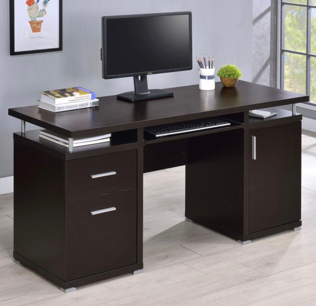 Tracy 2-drawer Computer Desk Cappuccino 800107