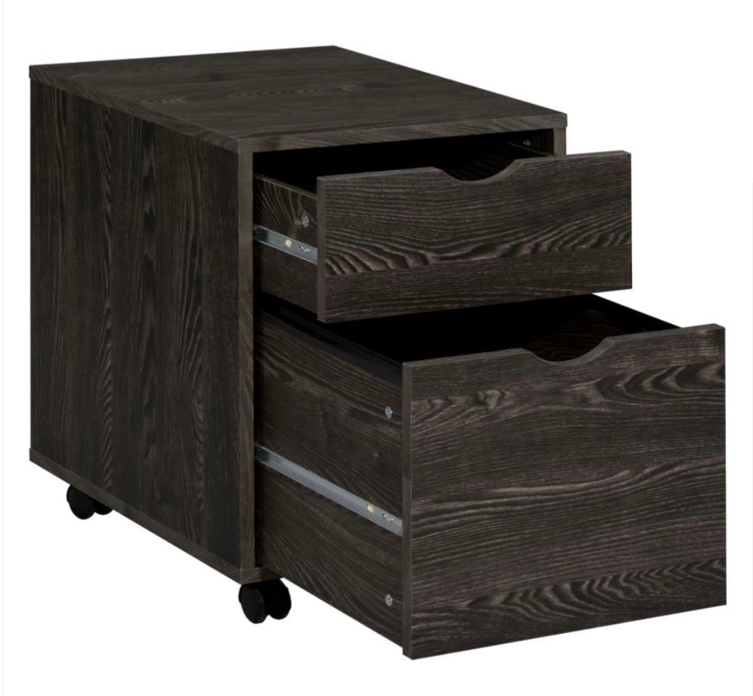 Noorvik 3-piece Writing Desk Set Dark Oak and Chrome 881571-S3