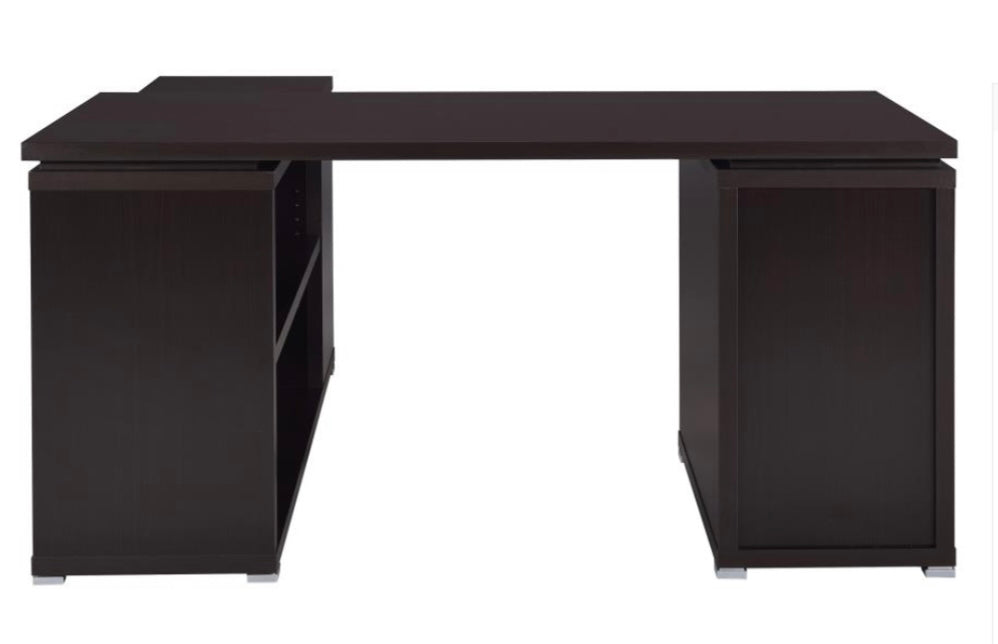 Yvette L-shape Office Desk Cappuccino 800517