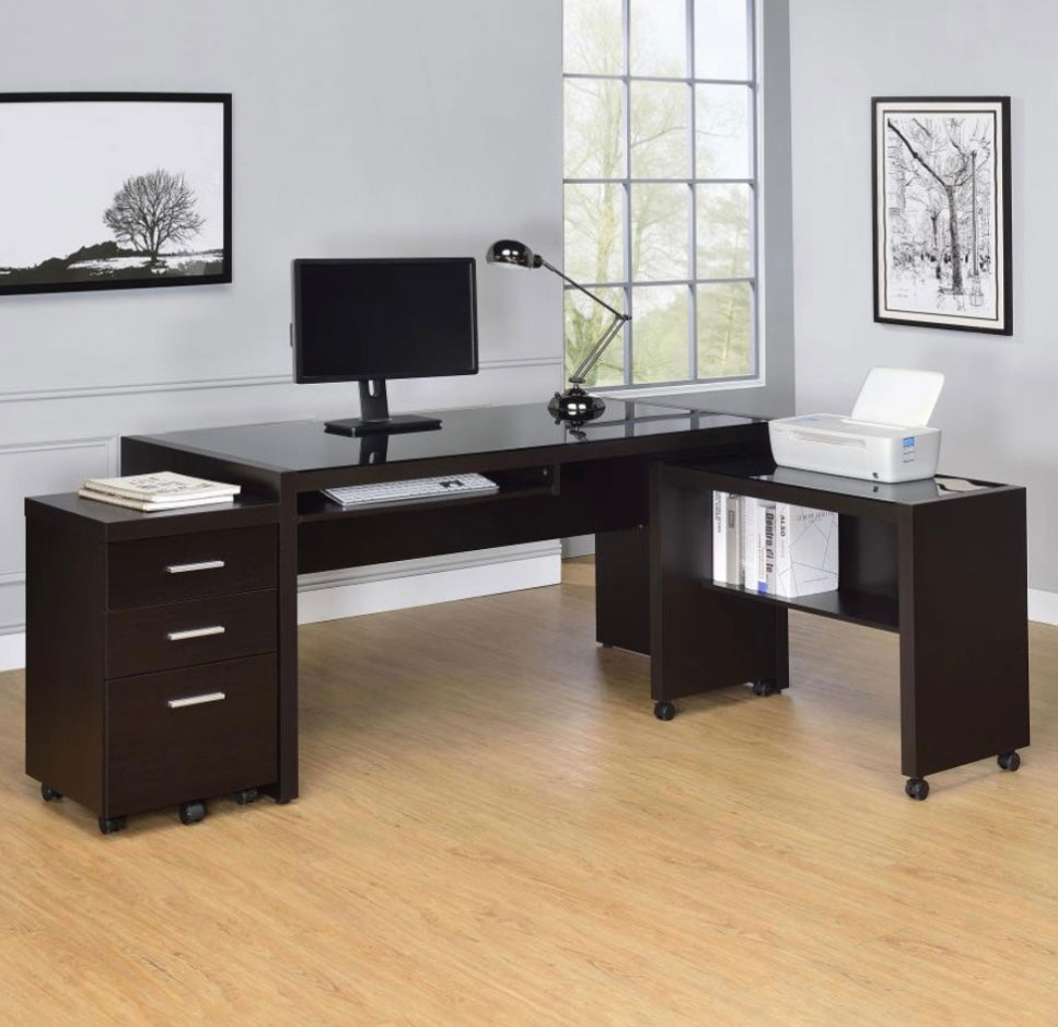 Skeena 3-piece Home Office Set Cappuccino 800901-S3