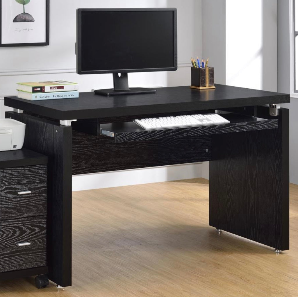 Russell Computer Desk with Keyboard Tray Black Oak 800821