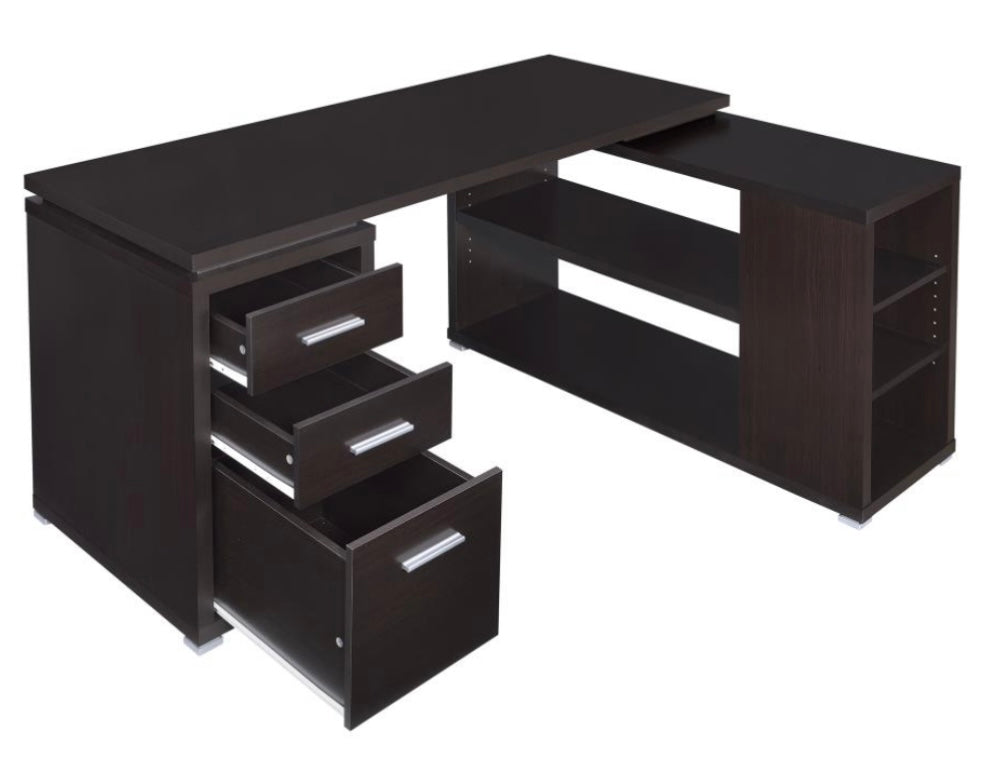Yvette L-shape Office Desk Cappuccino 800517