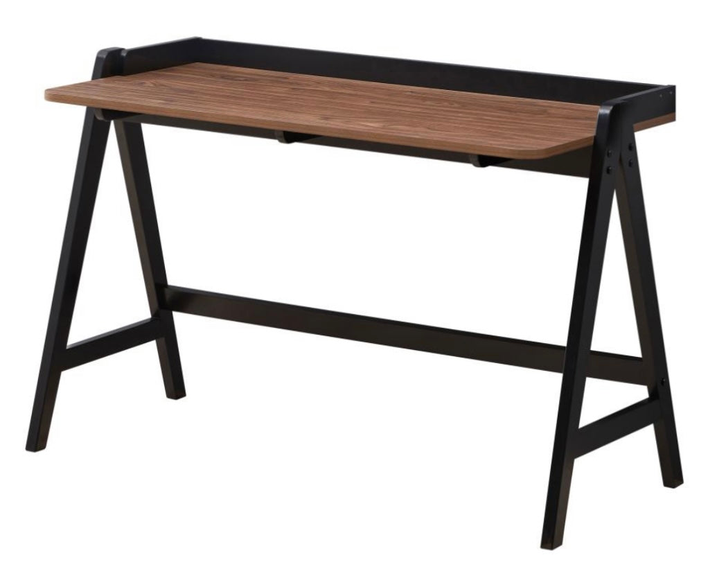 Raul Writing Desk Walnut and Black with USB ports 805926
