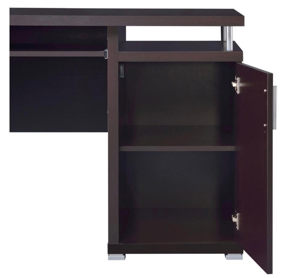 Tracy 2-drawer Computer Desk Cappuccino 800107