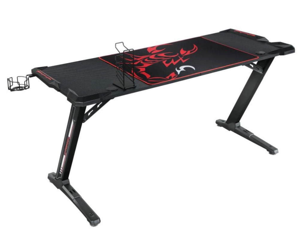Brocton Metal Z-shaped Gaming Desk Black 802435