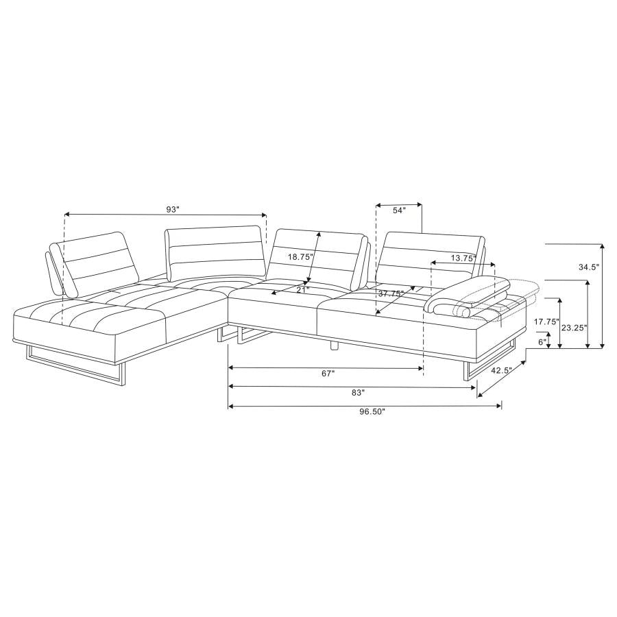 Arden 2-piece Adjustable Back Sectional Taupe 508888