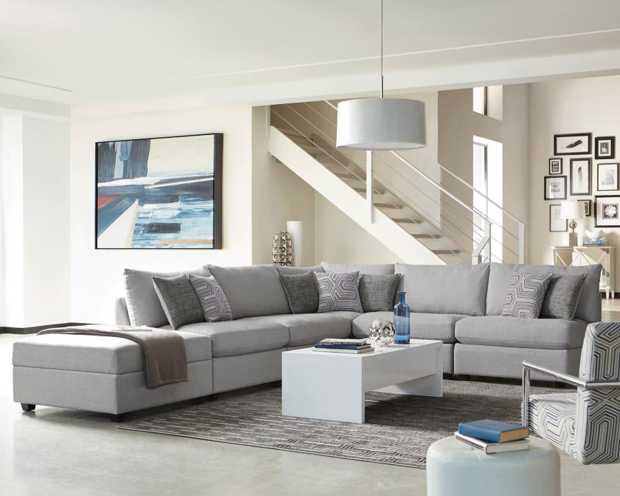 Cambria 4-piece Upholstered Modular Sectional Grey 551511-S4B