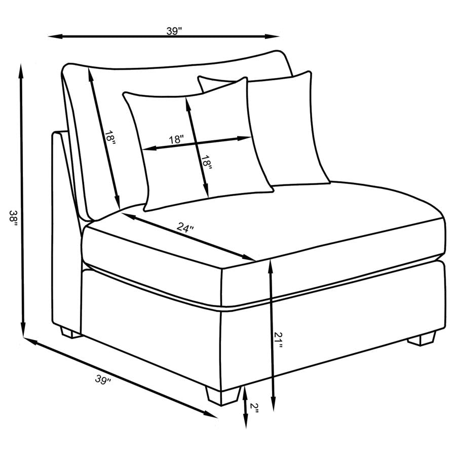 Cambria 4-piece Upholstered Modular Sectional Grey 551511-S4B