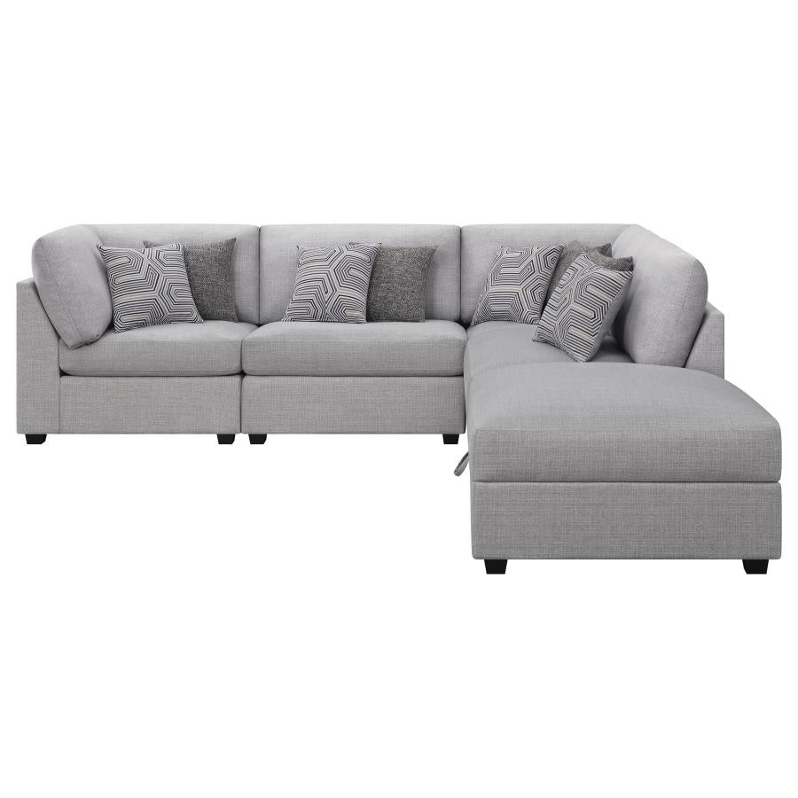 Cambria 5-piece Upholstered Modular Sectional Grey 551511-S5B