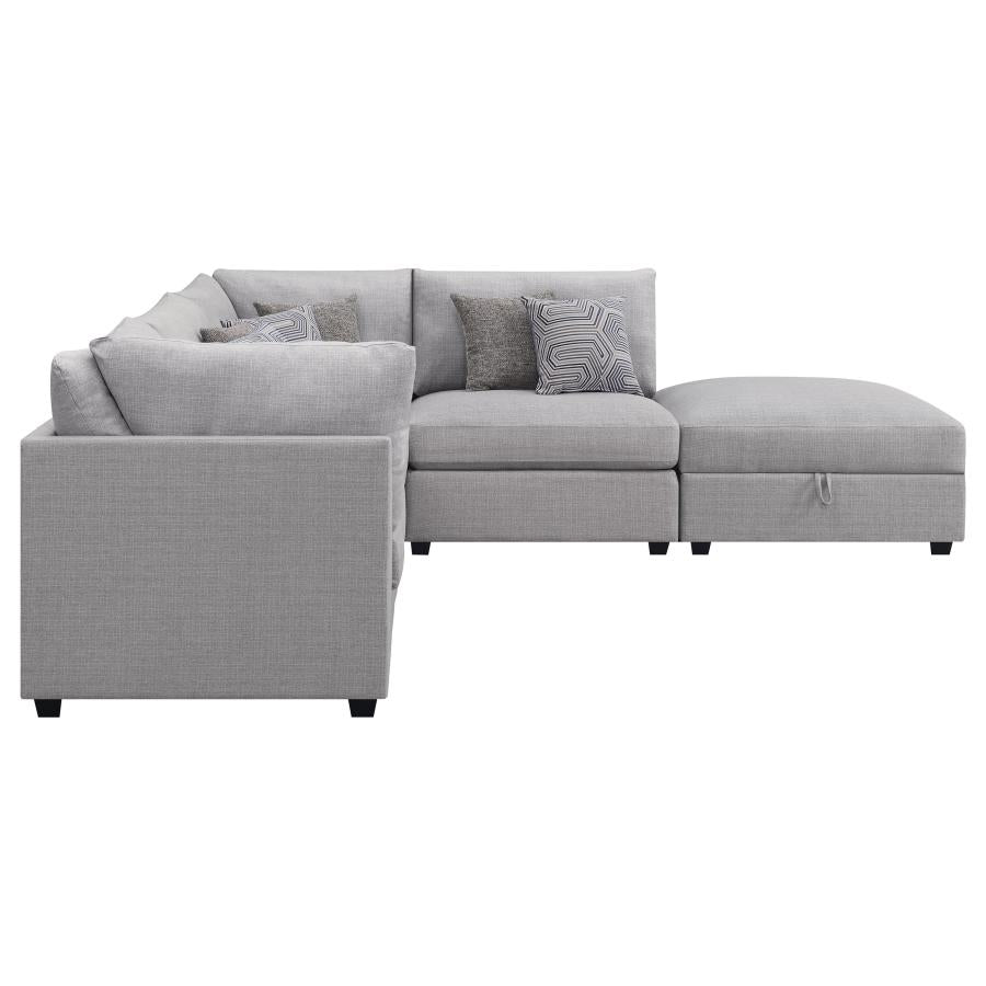 Cambria 5-piece Upholstered Modular Sectional Grey 551511-S5B