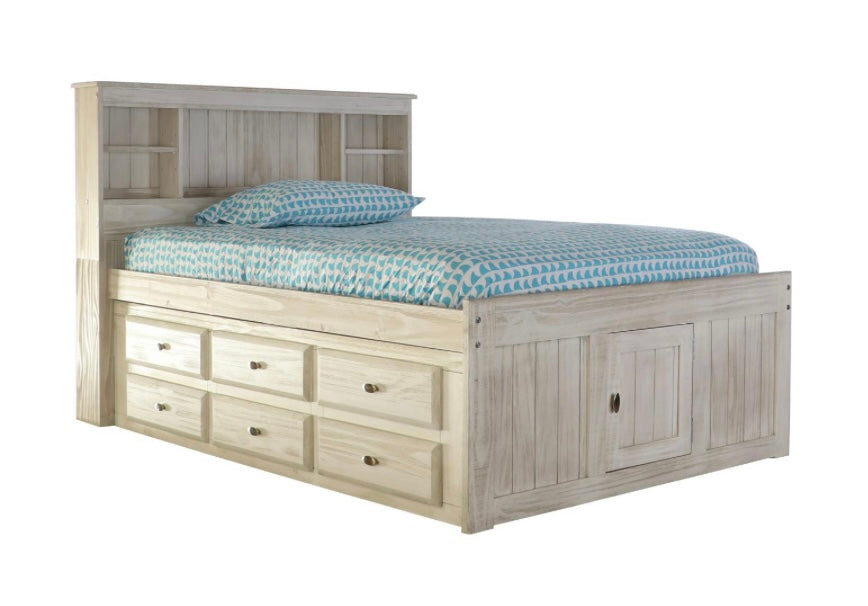 Full Bookcase Captains Bed with 12 Drawers 5221-K12