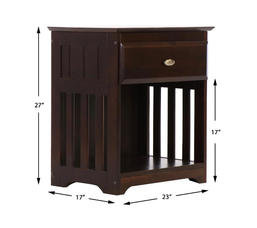 KD 1 Drawer Nightstand Espresso 82960