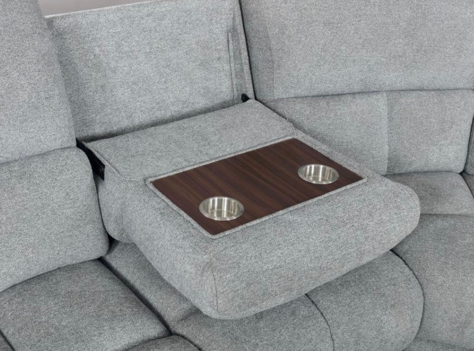 Belize 6-piece Pillow Top Arm Power Sectional Grey 602560P