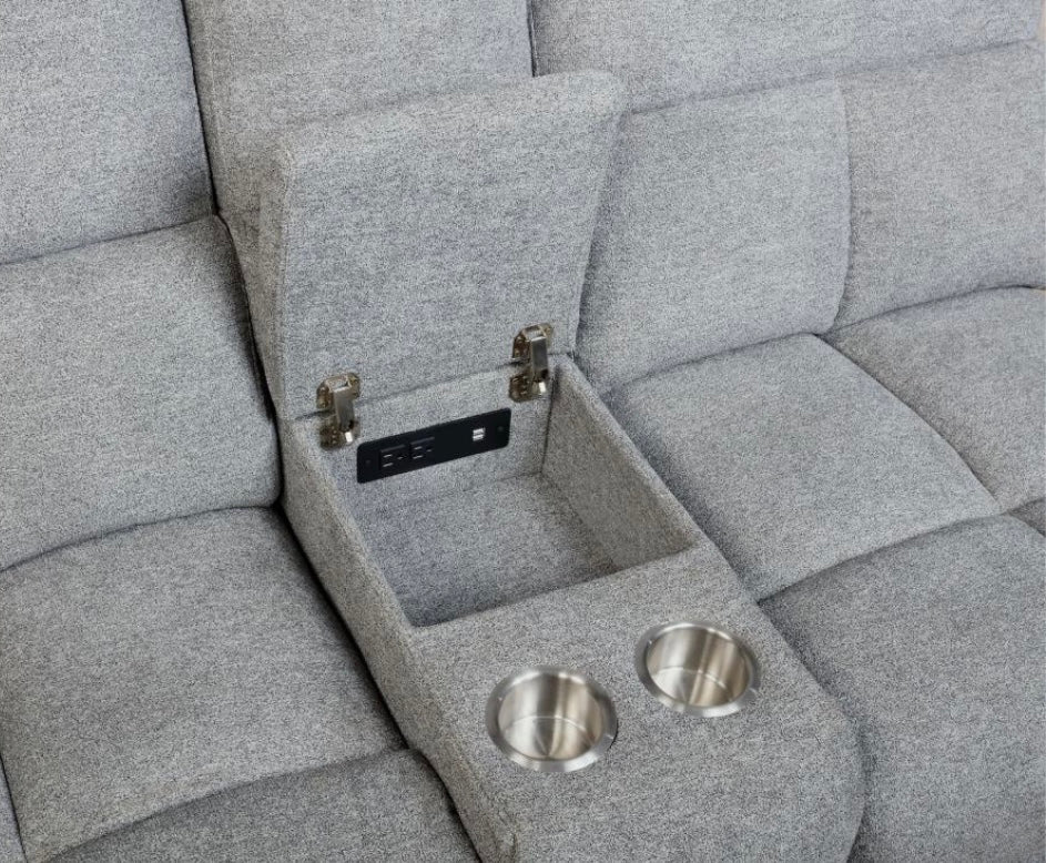Belize 6-piece Pillow Top Arm Power Sectional Grey 602560P
