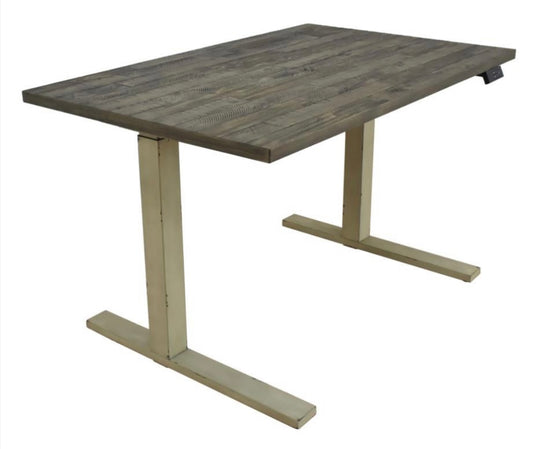Myers Adjustable Height Standing Desk Weathered Pine and Antique Ivory 805480