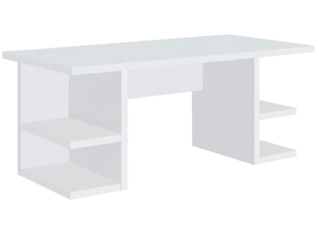 Alice Writing Desk White with Open Shelves 801455