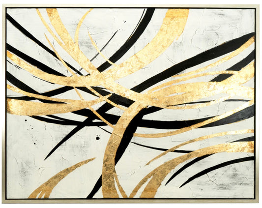 Black/Gold Abstract Wall Art Canvas Painting SH21042