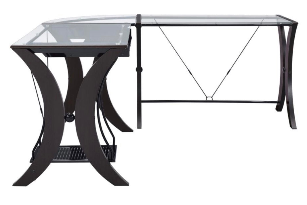 Monterey 3-piece L-shaped Computer Desk Set Cappuccino 800446