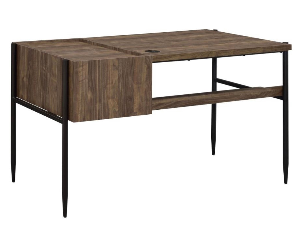 Laxton 2-drawer Writing Desk with Outlet Aged Walnut 804291