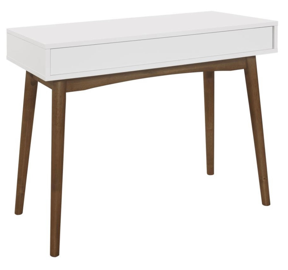 Bradenton 1-drawer Writing Desk White and Walnut 801931