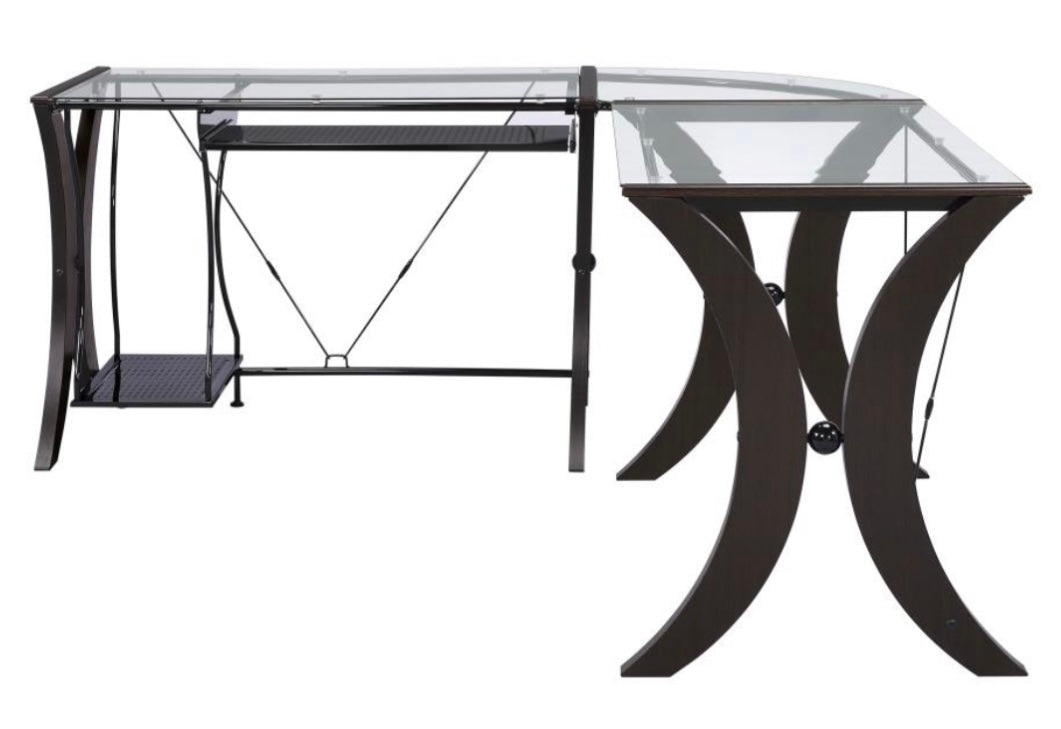 Monterey 3-piece L-shaped Computer Desk Set Cappuccino 800446