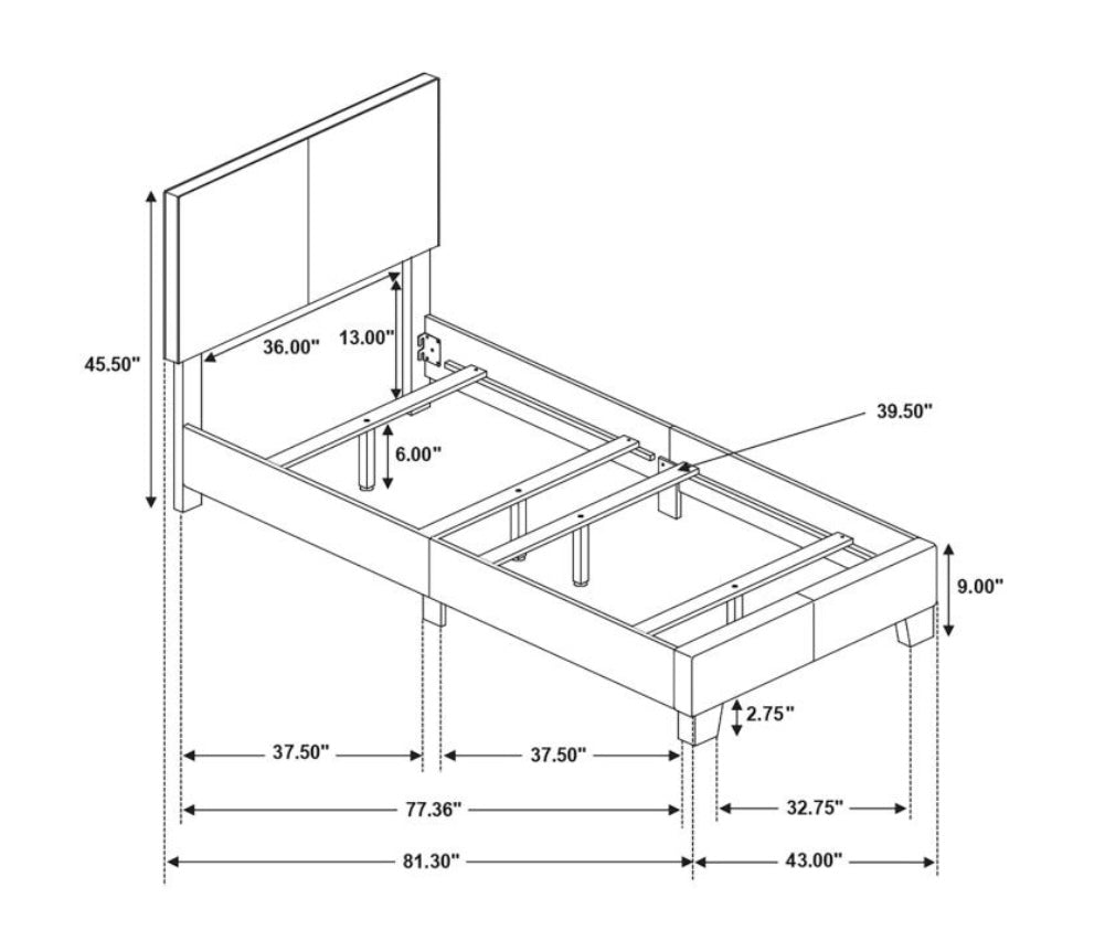 Dorian Upholstered Twin Bed 300763T