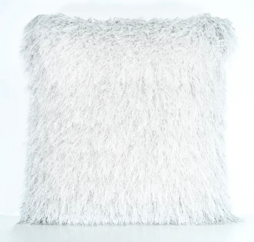 Shaggy Lurex Throw Pillow SHRS-A03 White