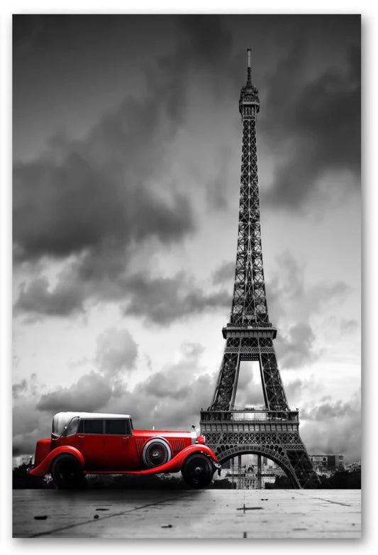 Black & White Paris Glass Wall Art SHS5072-3