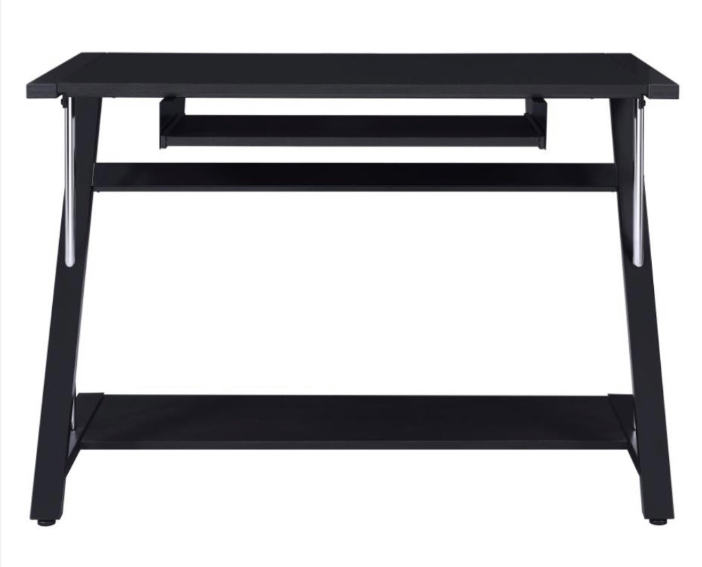 Mallet Computer Desk with Bottom Shelf Black 800222