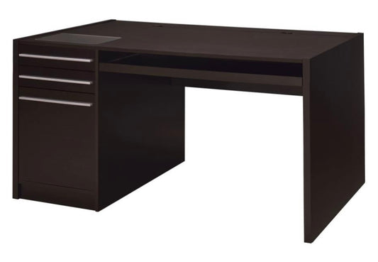 Halston 3-drawer Connect-it Office Desk Cappuccino 800982