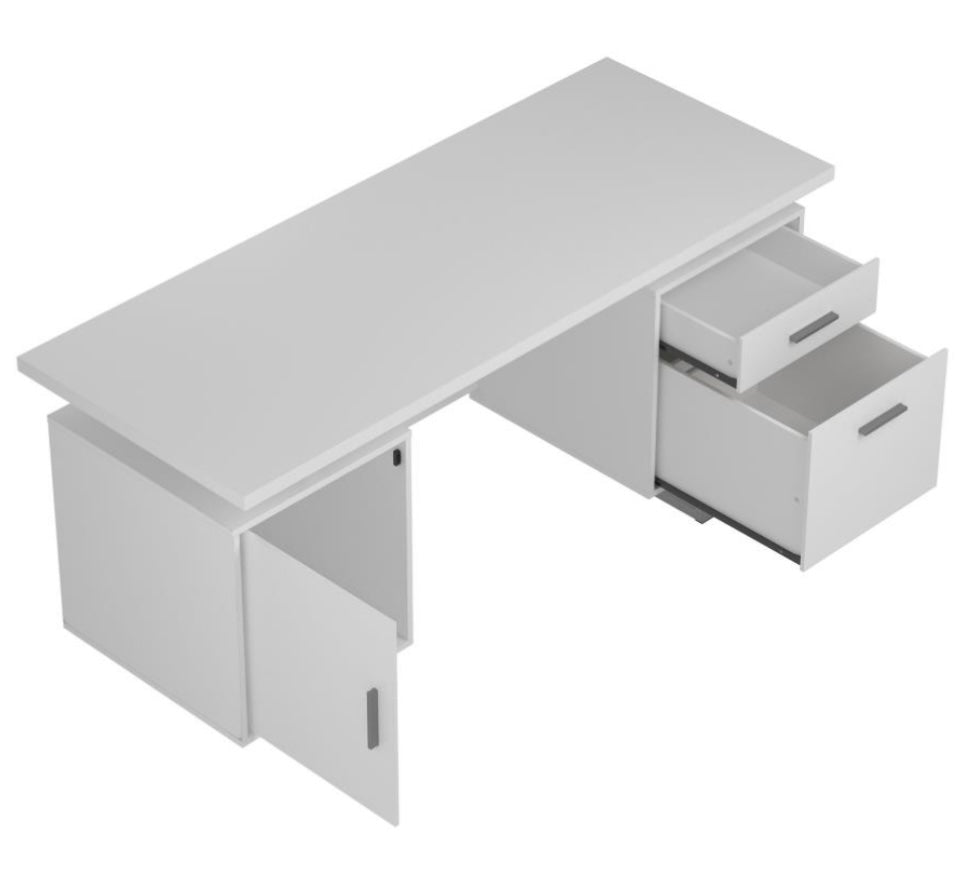 Lawtey Floating Top Office Desk White Gloss 803521