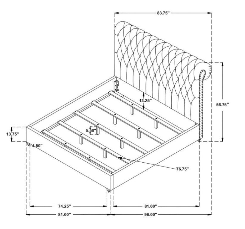 Devon Upholstered King Bed 300525KE
