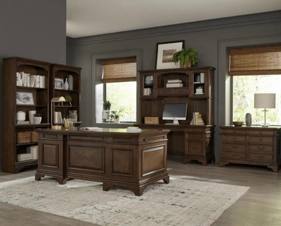Hartshill Credenza with Hutch Burnished Oak 881283