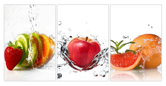 3PC Fruit Splash Glass Wall Art SHS1613-1