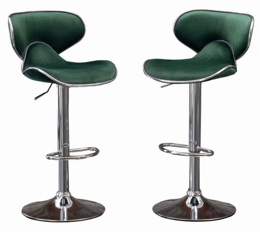 2 Velvet Green Bar Stools