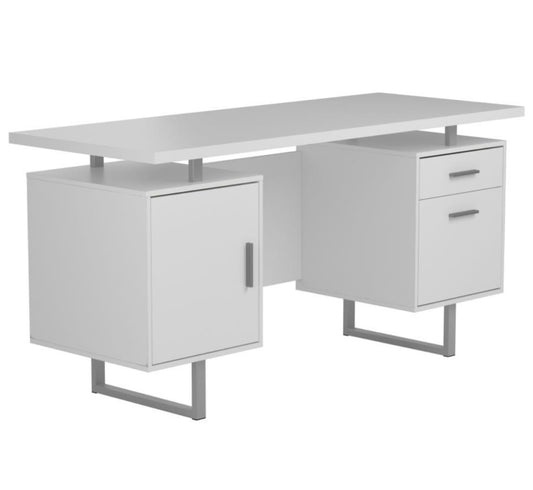 Lawtey Floating Top Office Desk White Gloss 803521