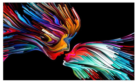 Kissing Rainbow Glass Wall Art SHA1046